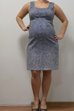 Těhotenské šaty s mašlí na zádech